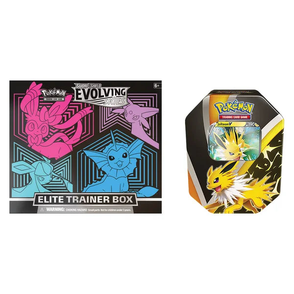 Pokemon TCG: Evolving Skies ETB & Tin Costco Bundle
