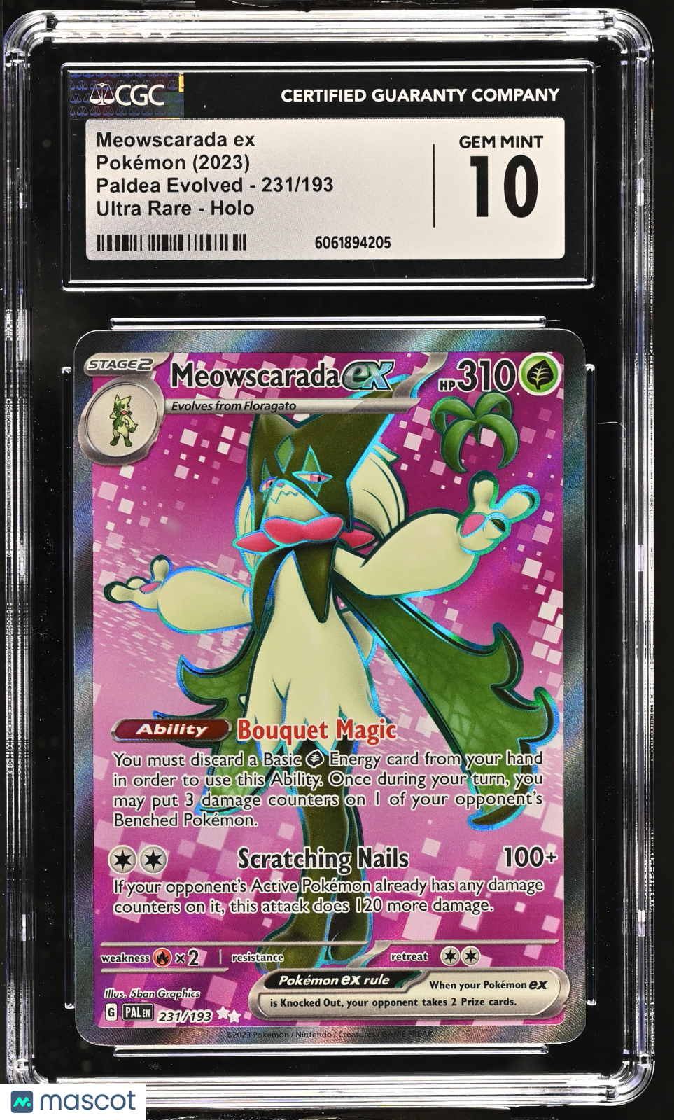meowscarada ex pokemon card 2023 #231/193 Ultra Rare CGC 10 – MoBrosTC Promo Retreat cost 🏹Lorcana Wilds Unknown Merida Variant:Charizard & Braixen 020/M-P