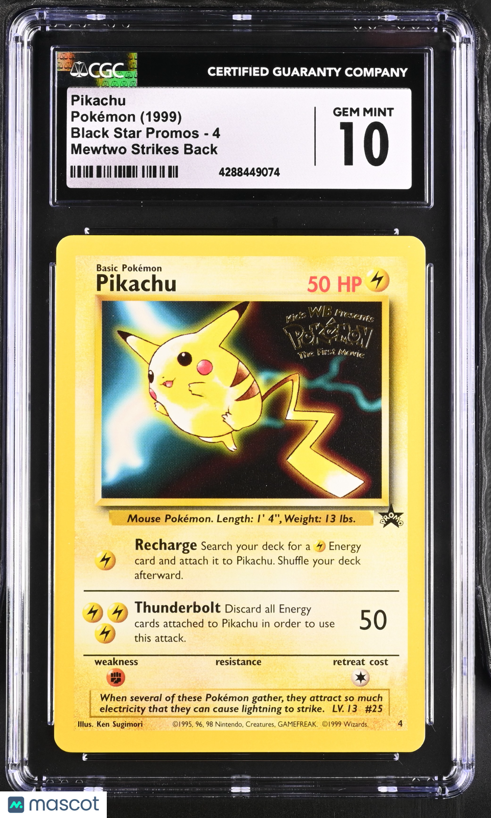 1999 pokemon gold card pikachu #4 CGC 10 – MoBrosTC Style:Stitch Retreat Cost How to Play One 25under