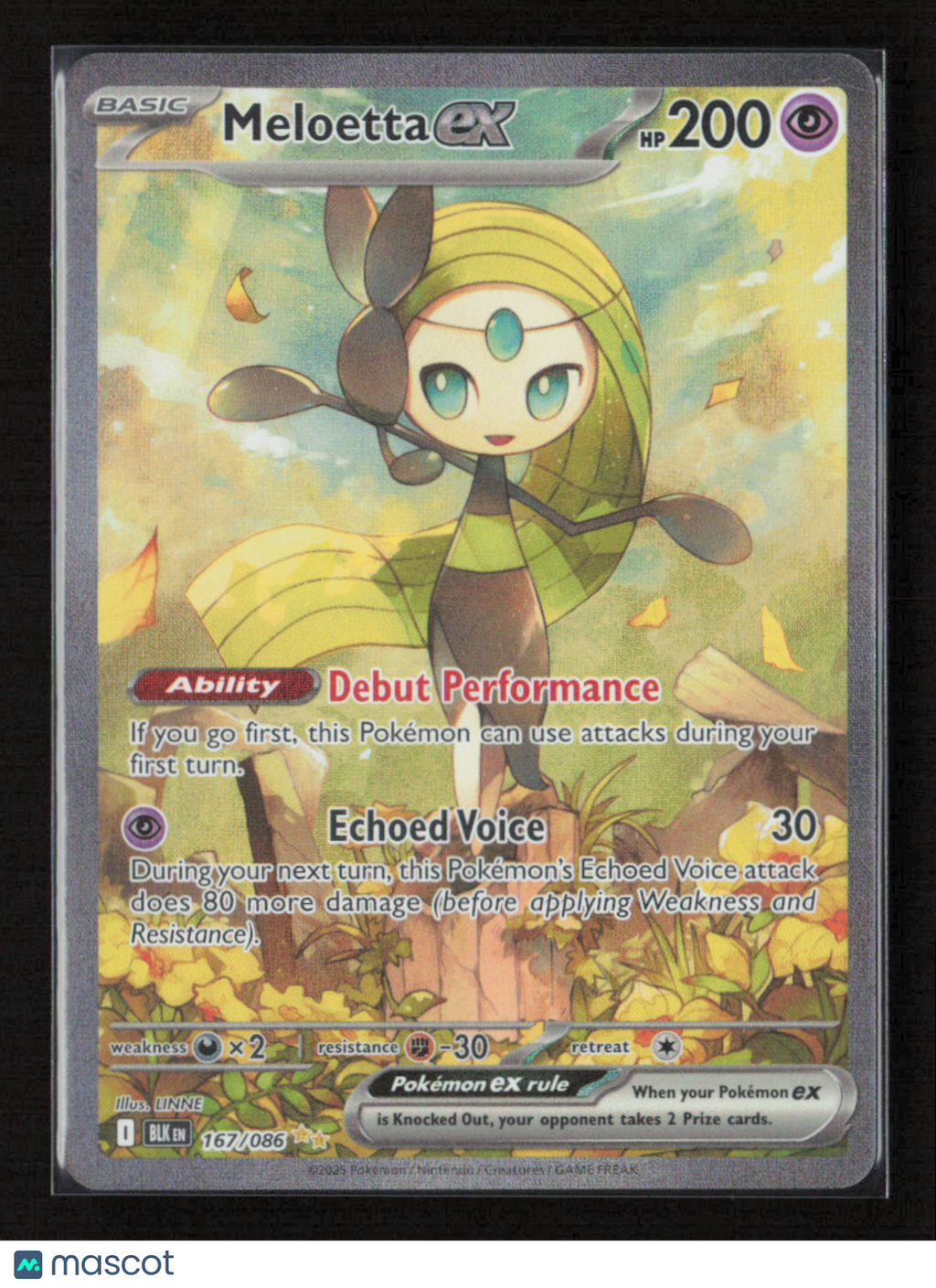 2025 Pokemon Meloetta ex - 167/086 #167/086 Special Illustration Rare