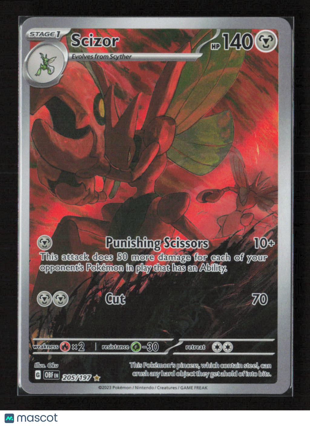 2023 Pokemon Scizor - 205/197 #205/197 Illustration Rare