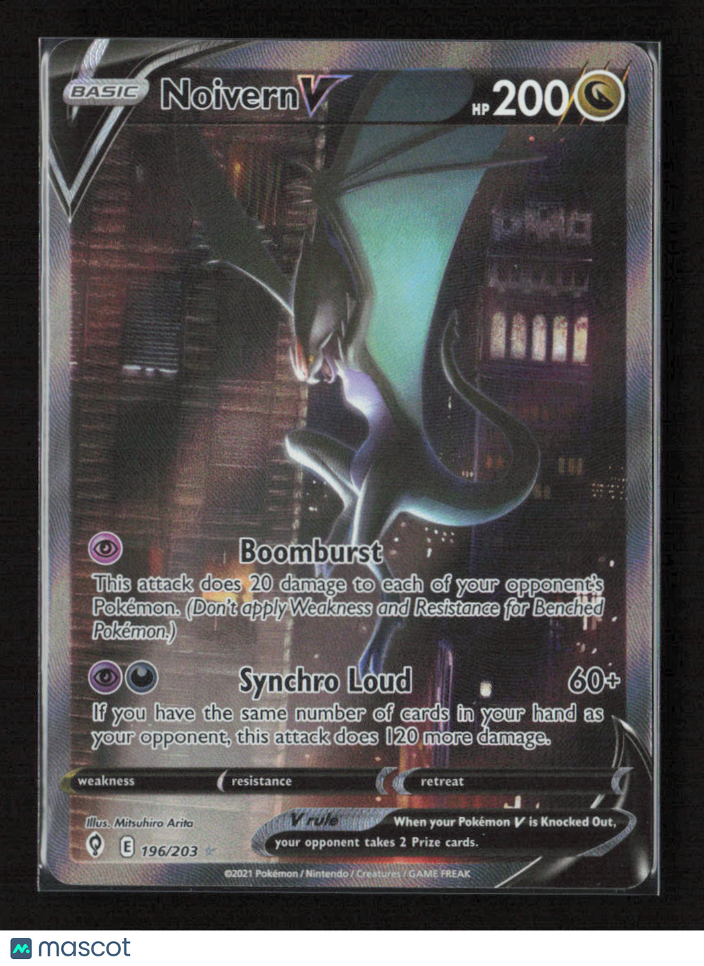 2021 Pokemon Noivern V (Alternate Full Art) #196/203 Ultra Rare