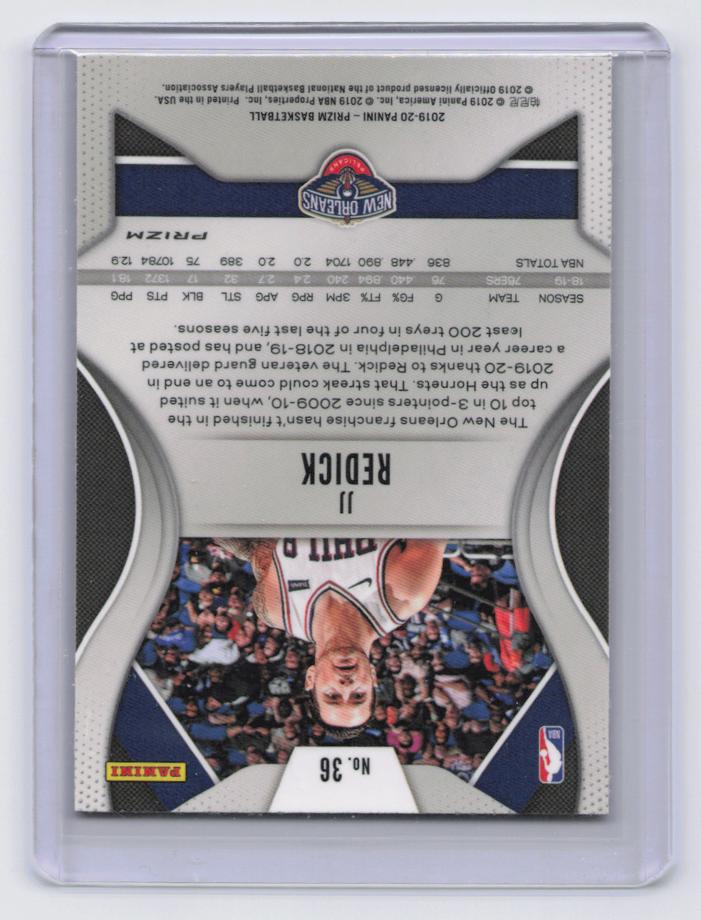 2019 Panini Prizm JJ Redick #36 Tiger