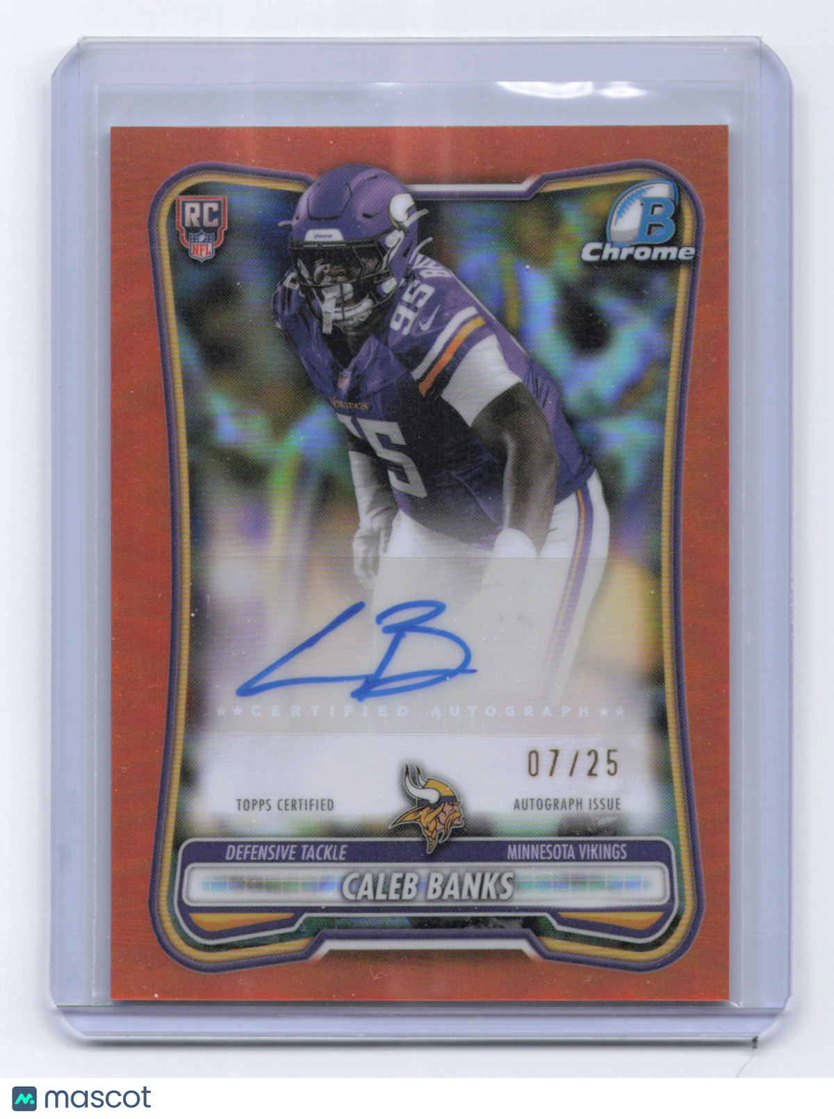 2026 Bowman Football Caleb Banks #BCRA-CBA Orange /25 RC