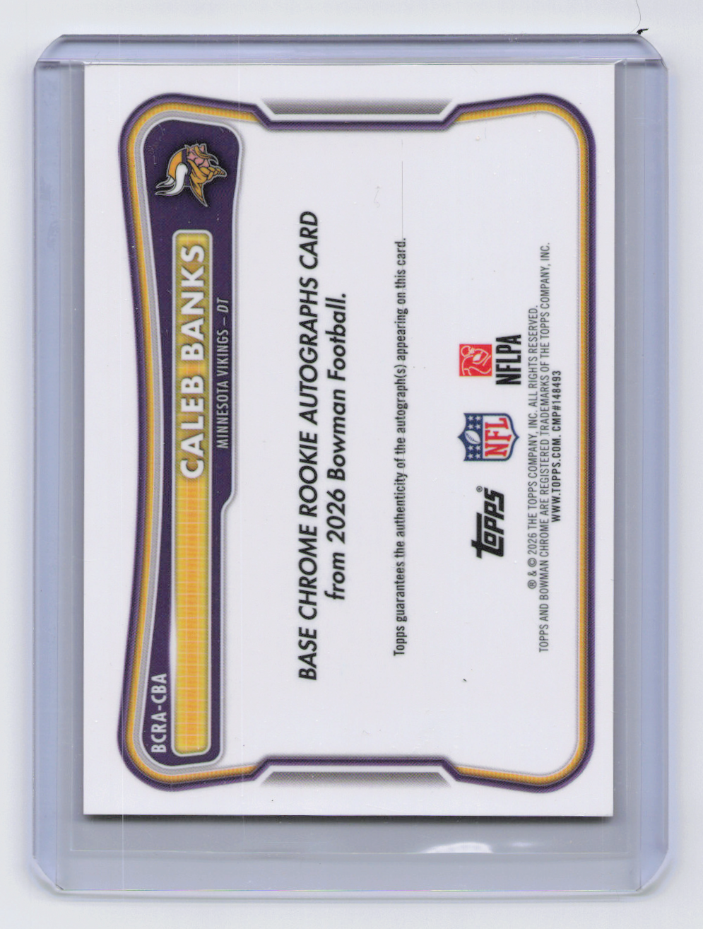 2026 Bowman Football Caleb Banks #BCRA-CBA Orange /25 RC