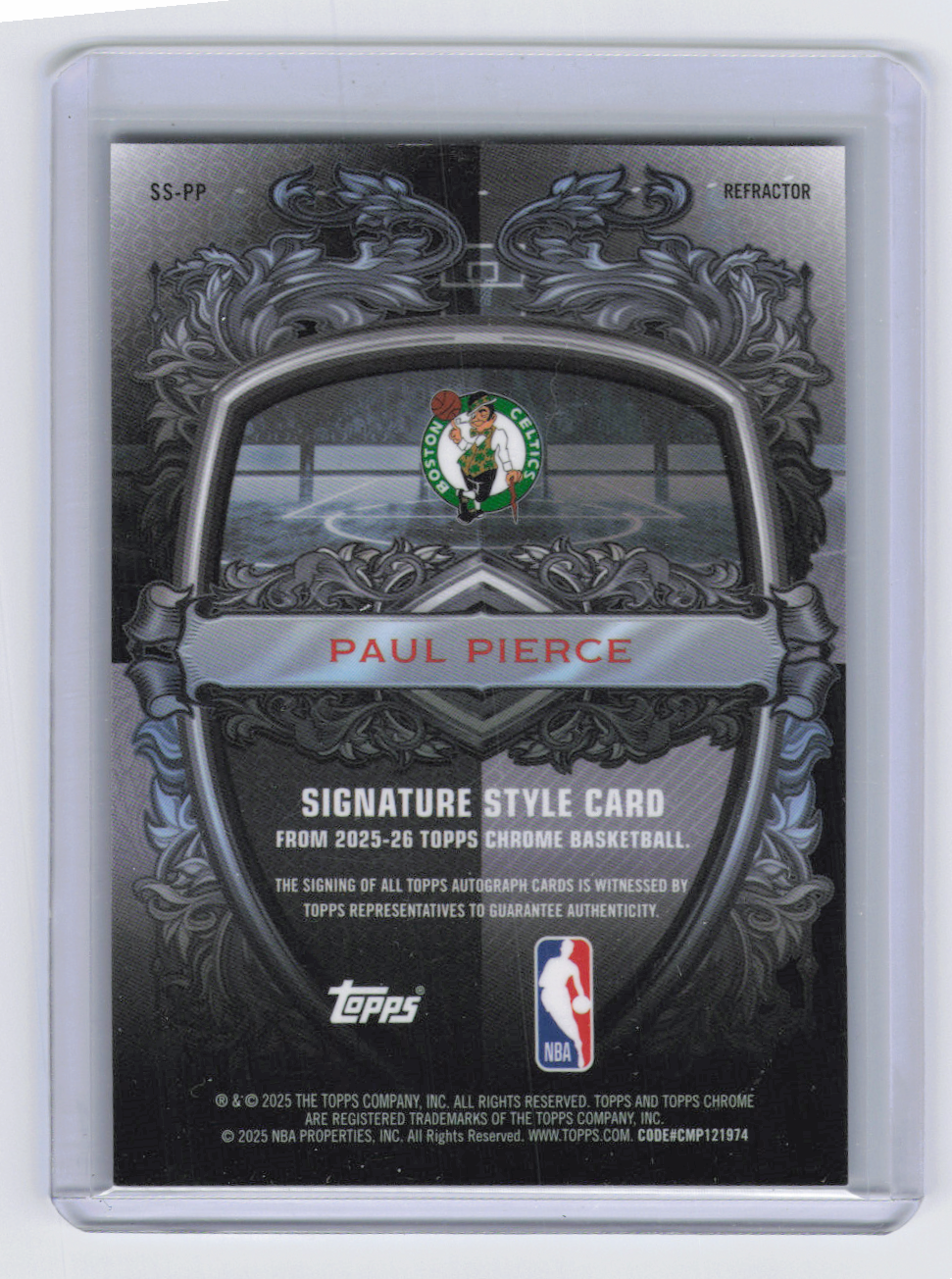 2025 Topps Chrome Basketball Paul Pierce #SS-PP Refractor