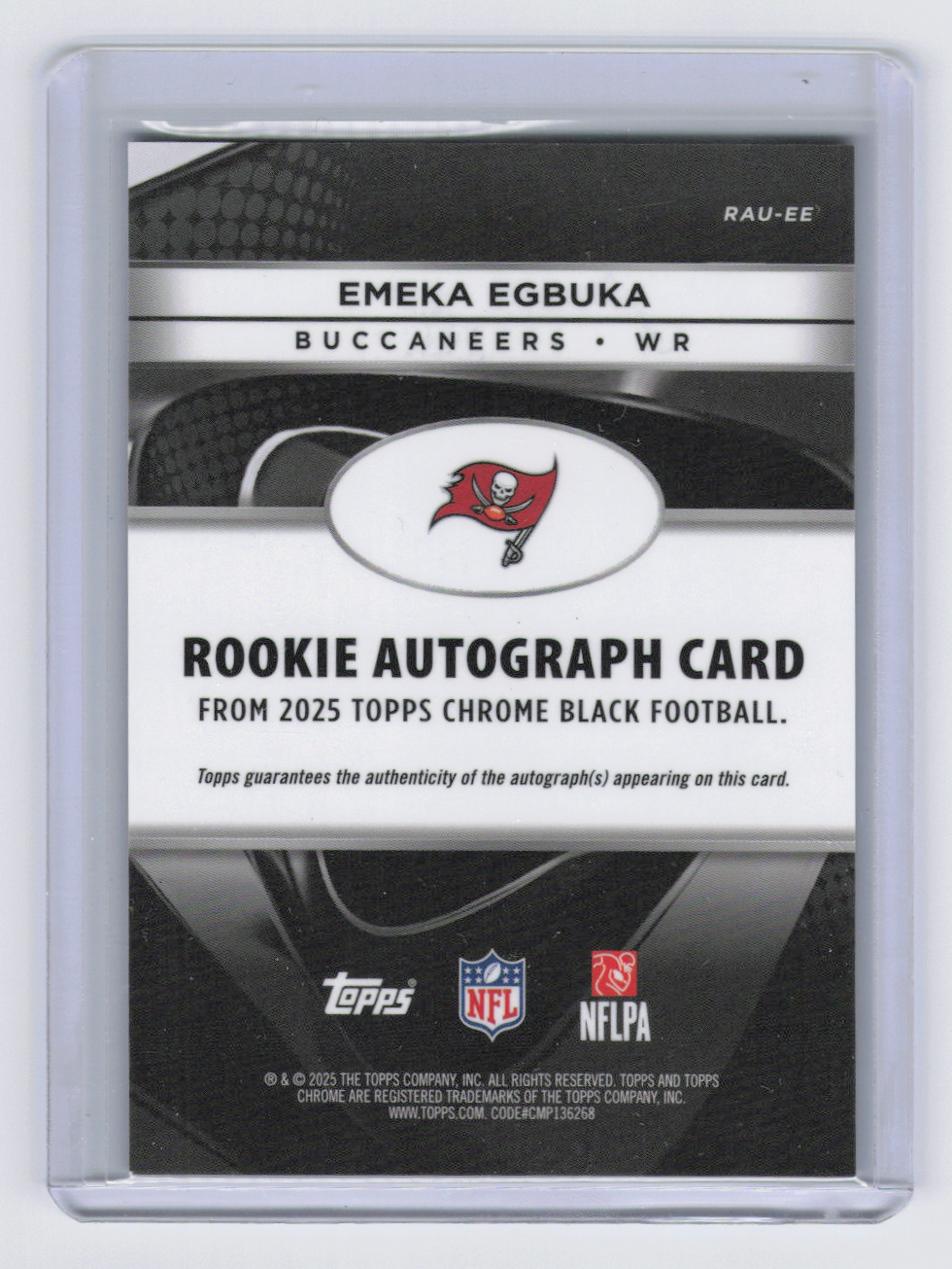 2025 Topps Chrome Black Football Emeka Egbuka #RAU-EE Auto RC