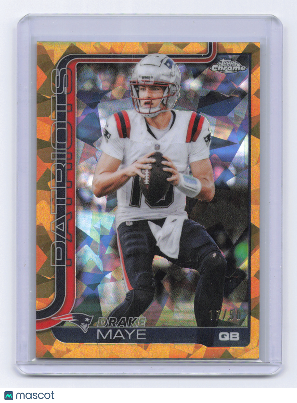2025 Topps Chrome Football Drake Maye #207 Gold Geometric /50