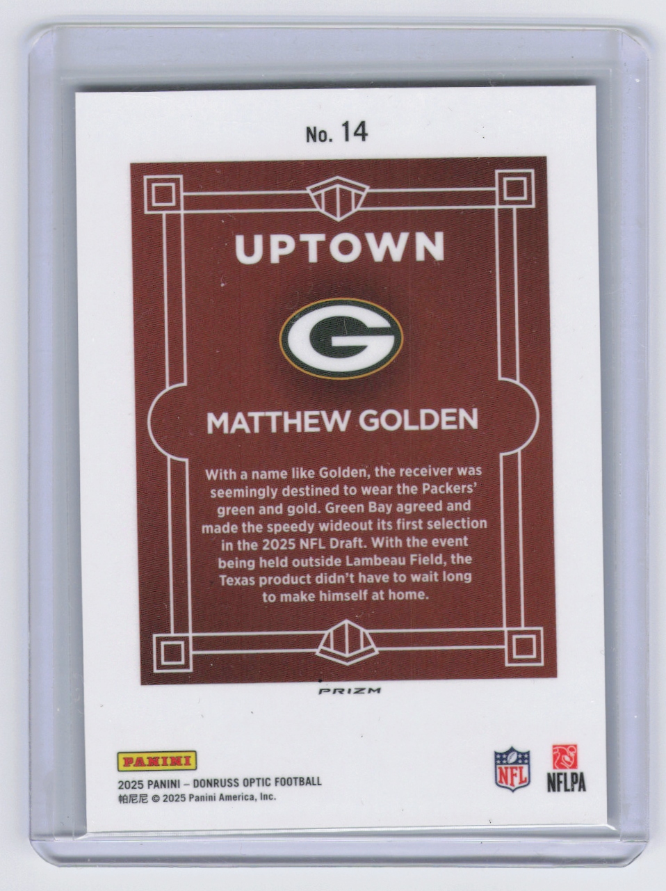 2025 Panini Donruss Optic Matthew Golden #14 RC