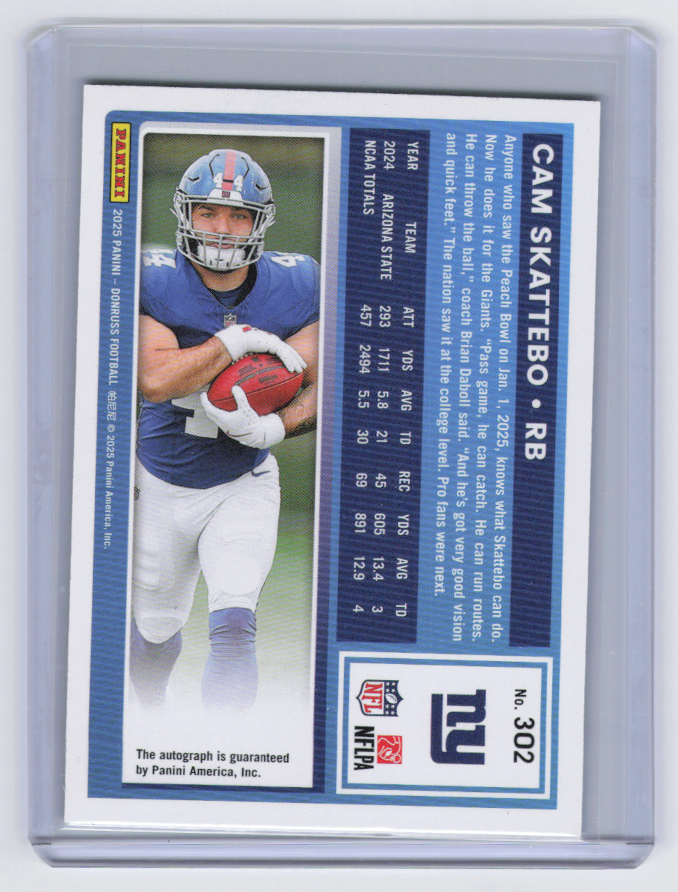 2025 Panini Donruss Cam Skattebo #302 Green