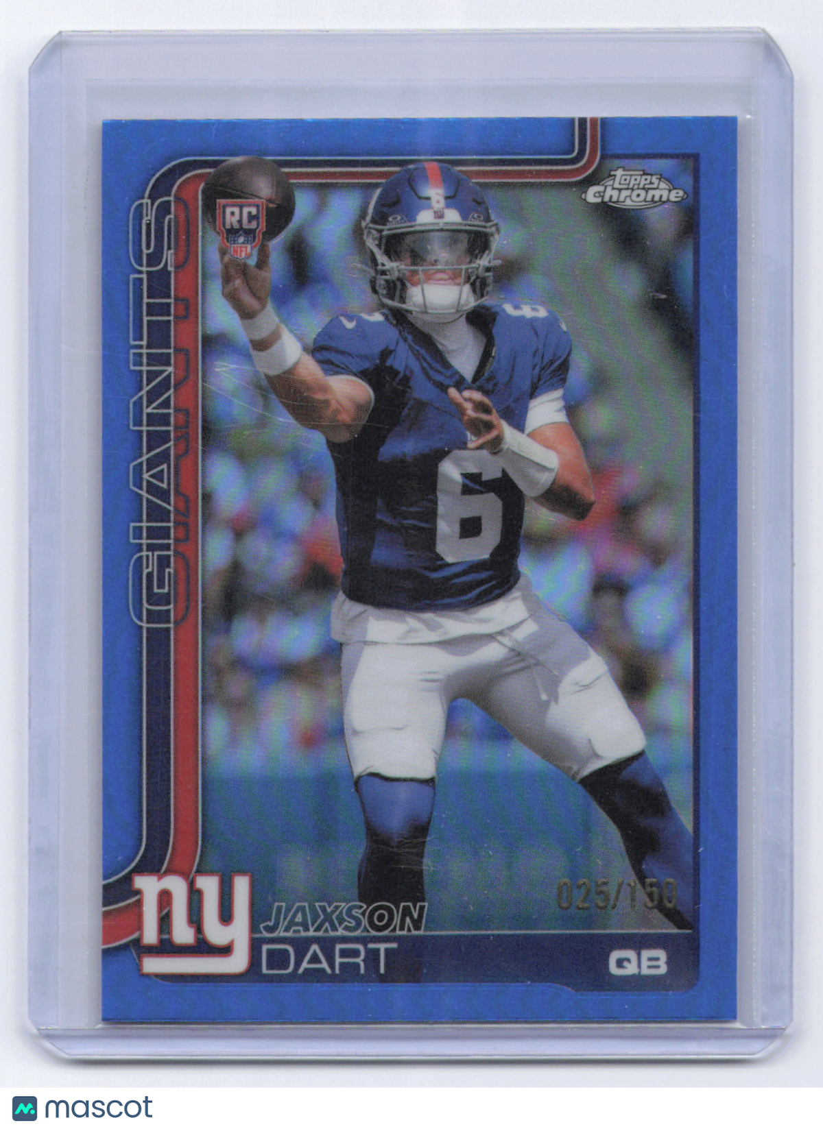 2025 Topps Chrome Jaxson Dart #306 Blue Refractor /150 RC