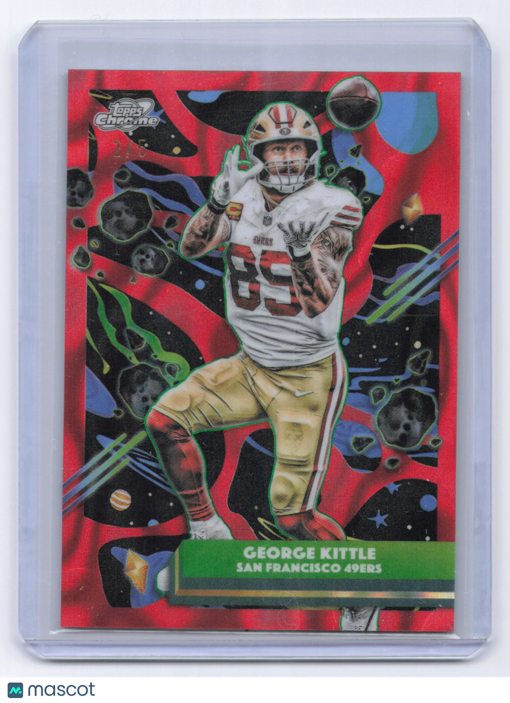 2025 Topps Chrome Cosmic George Kittle Red Lava /5 #88