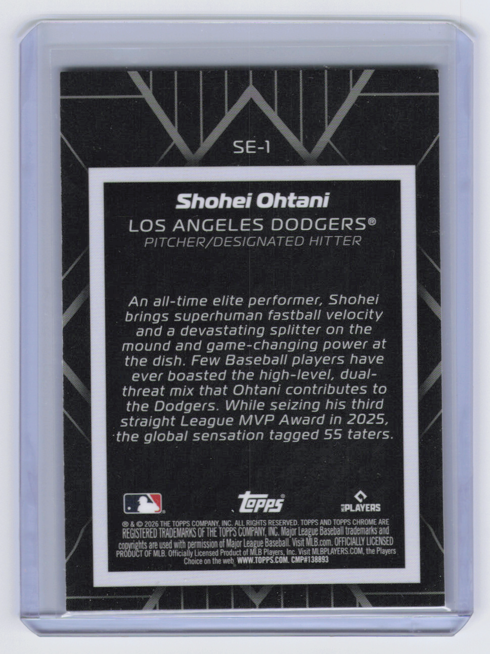 2026 Topps Chrome Shohei Ohtani Shadow Etch  #SE-1 Case Hit