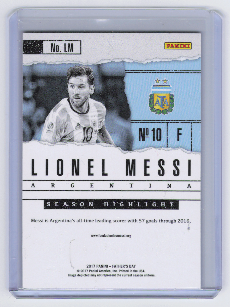 2017 Panini Father's Day Lionel Messi #LM /25