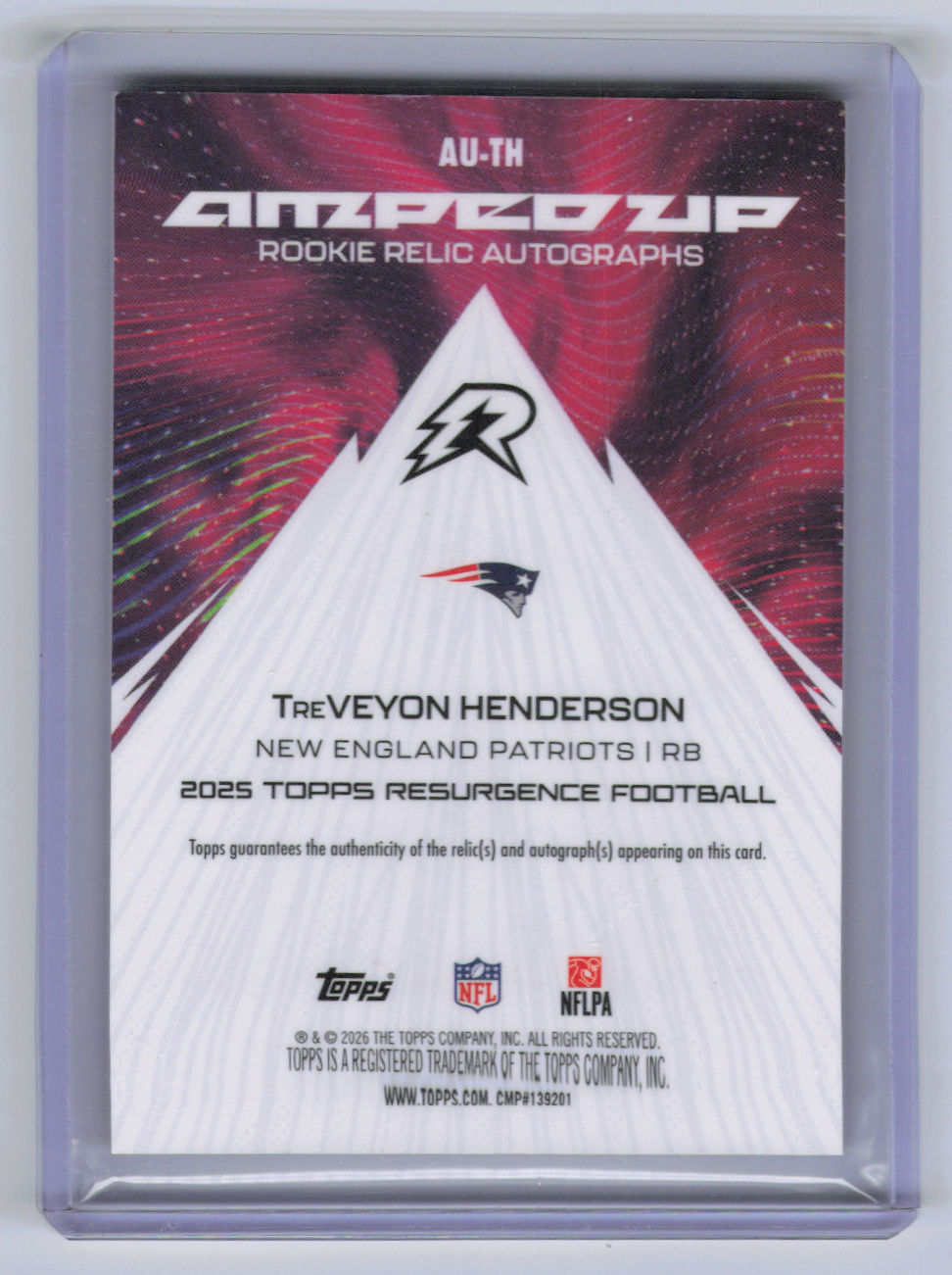 2026 Topps Resurgence Football TreVeyon Henderson #AU-TH RPA /99  RC