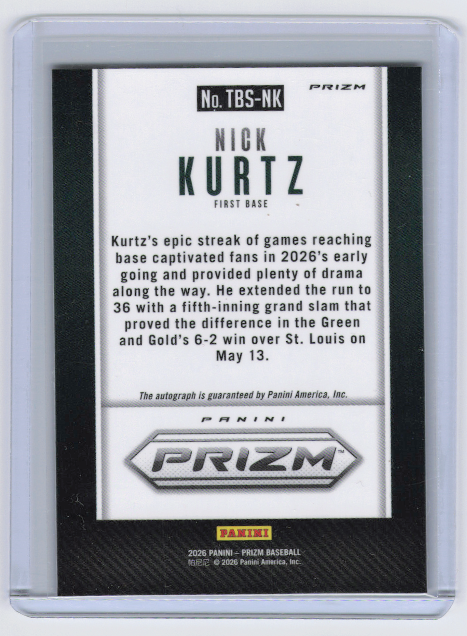 2026 Panini Prizm Baseball Nick Kurtz #TBS-NK