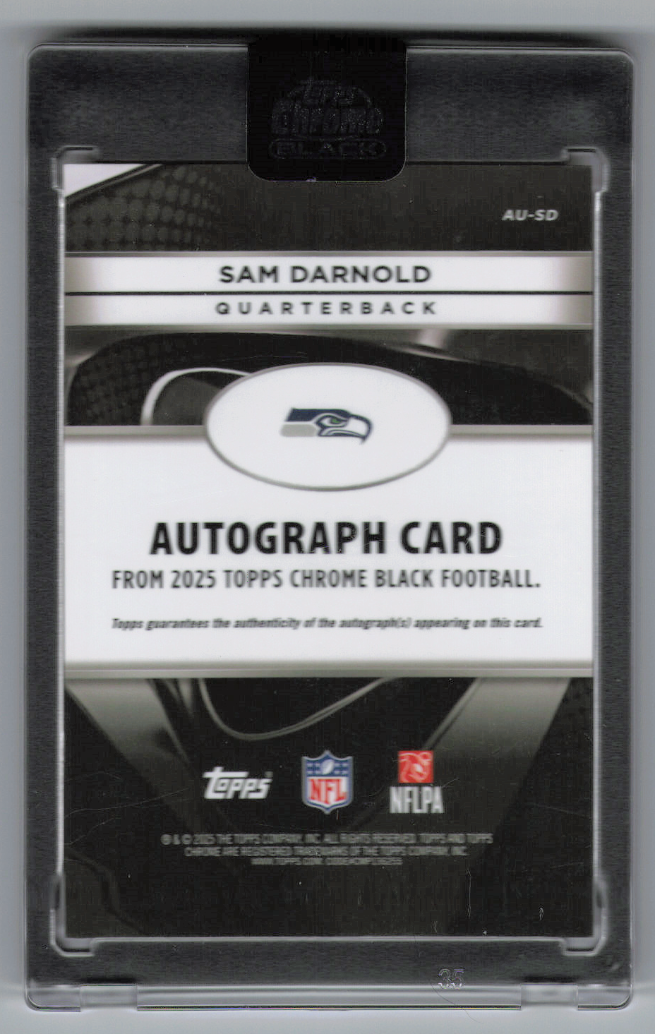2025 Topps Chrome Black Sam Darnold #AU-SD Orange /25