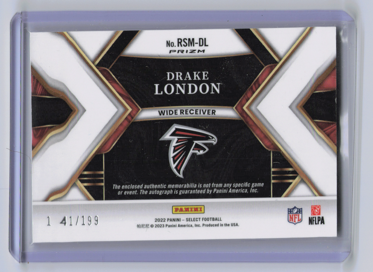 2023 Panini Select Drake London #RSM-DL RC Memorabilia