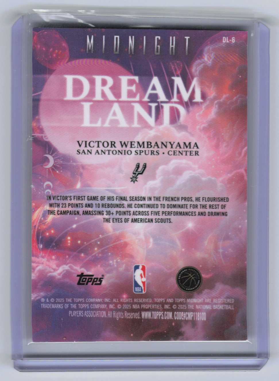 2025 Topps Midnight Victor Wembanyama #DL-6 Dreamland