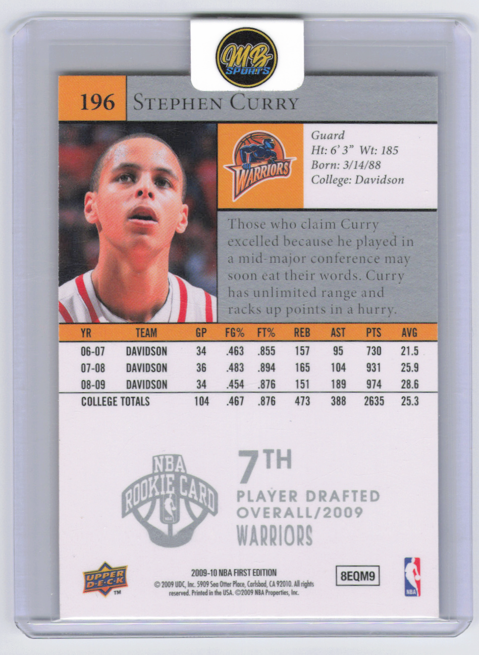 2009 Upper Deck First Edition Stephen Curry #196