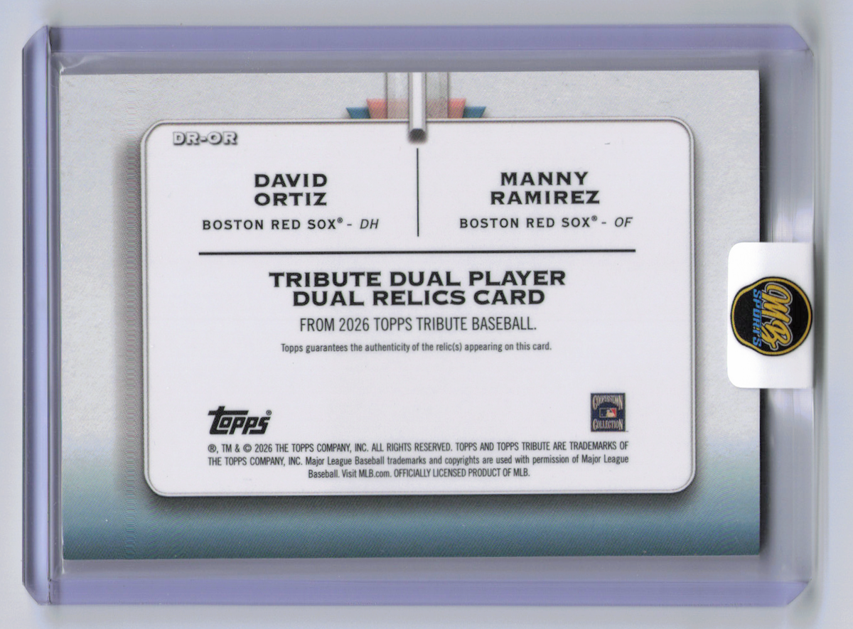 2026 Topps Tribute David Ortiz Manny Ramirez #DR-OR Refractor /25 Memorabilia