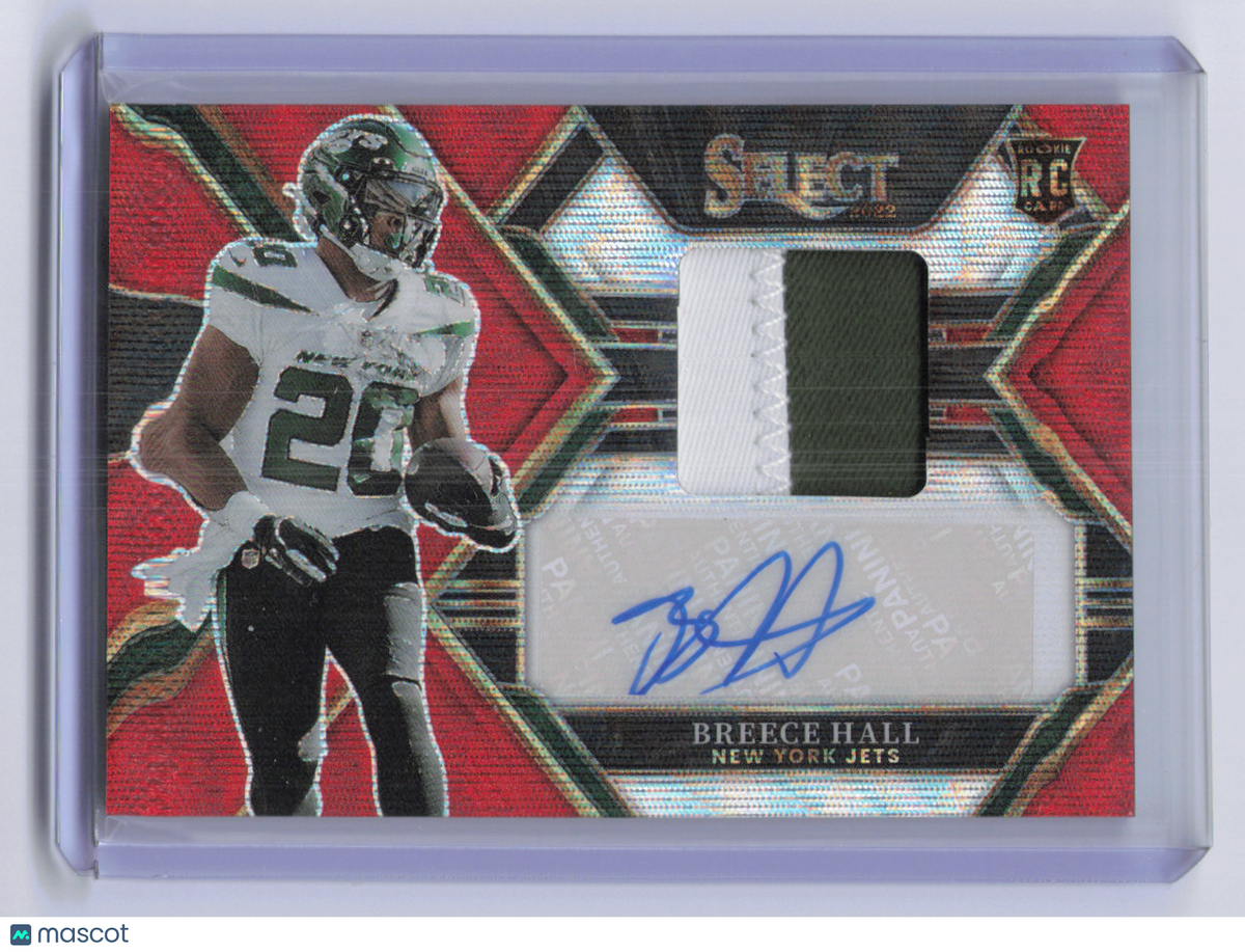2023 Panini Select Breece Hall #RSM-BH Red Wave Auto Patch RC Memorabilia