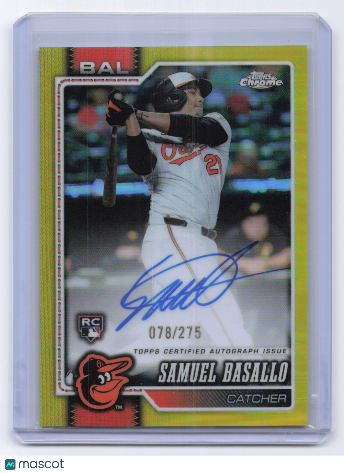 2026 Topps Chrome Samuel Basallo #RA-SB Yellow /275 RC