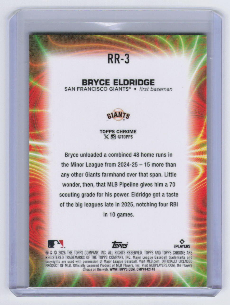 2026 Topps Chrome Bryce Eldridge #RR-3 Raidiating Rookies RC