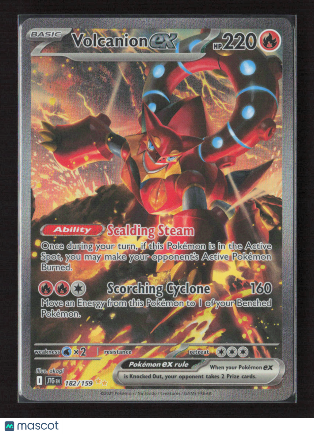 2025 Pokemon Volcanion ex - 182/159 #182/159 Special Illustration Rare