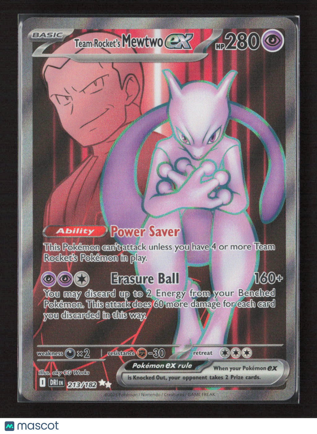 2025 Pokemon Team Rocket's Mewtwo ex - 213/182 #213/182 Ultra Rare