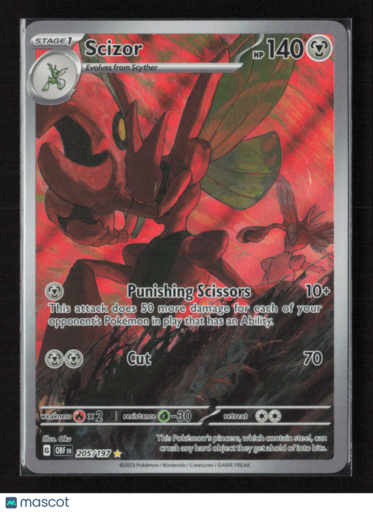 2023 Pokemon Scizor - 205/197 #205/197 Illustration Rare