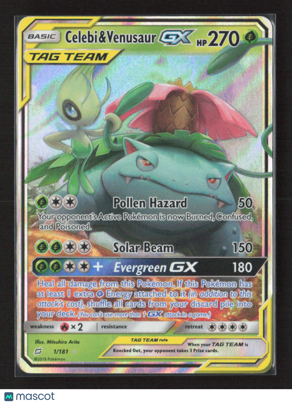 2019 Pokemon Celebi & Venusaur GX #1/181 Ultra Rare