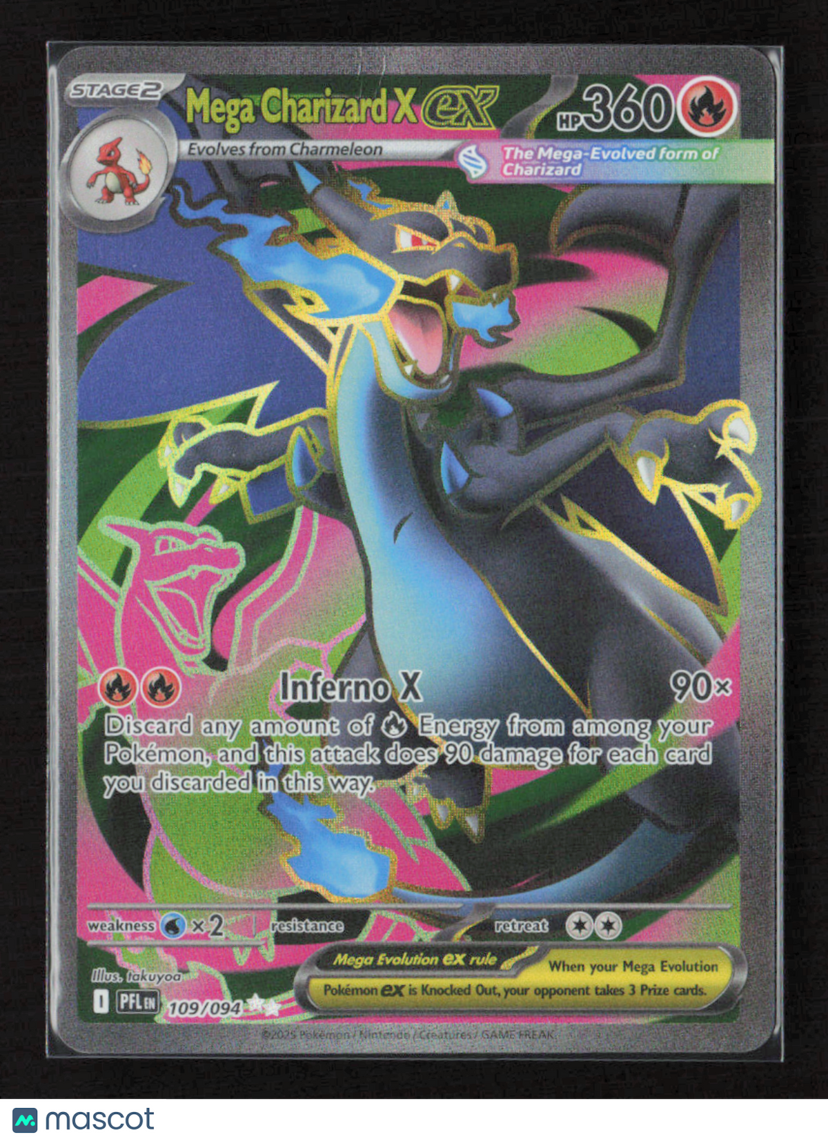 2025 Pokemon Mega Charizard X EX #109/94 SAR FA