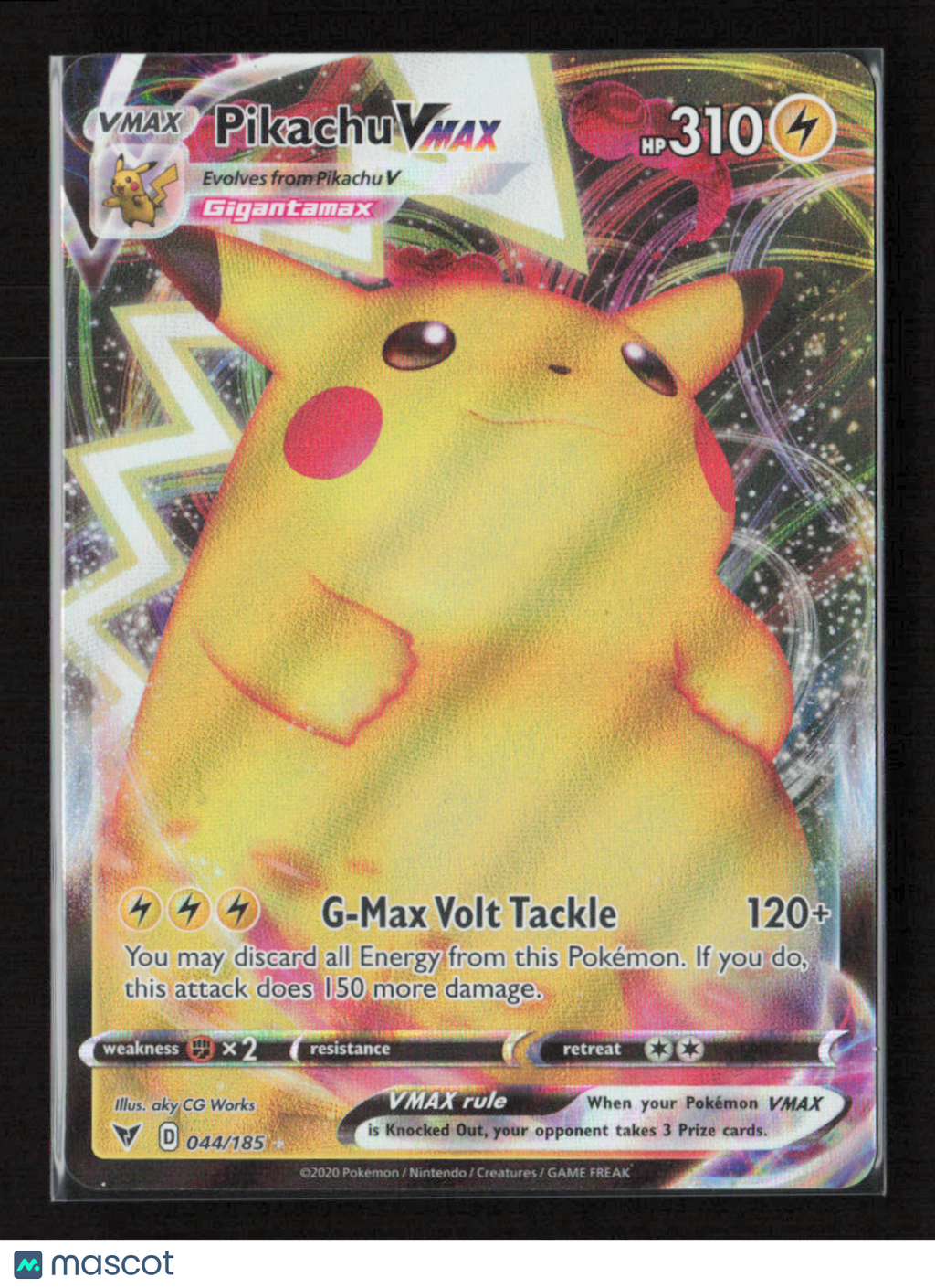 2020 Pokemon Pikachu VMAX #044/185 Ultra Rare