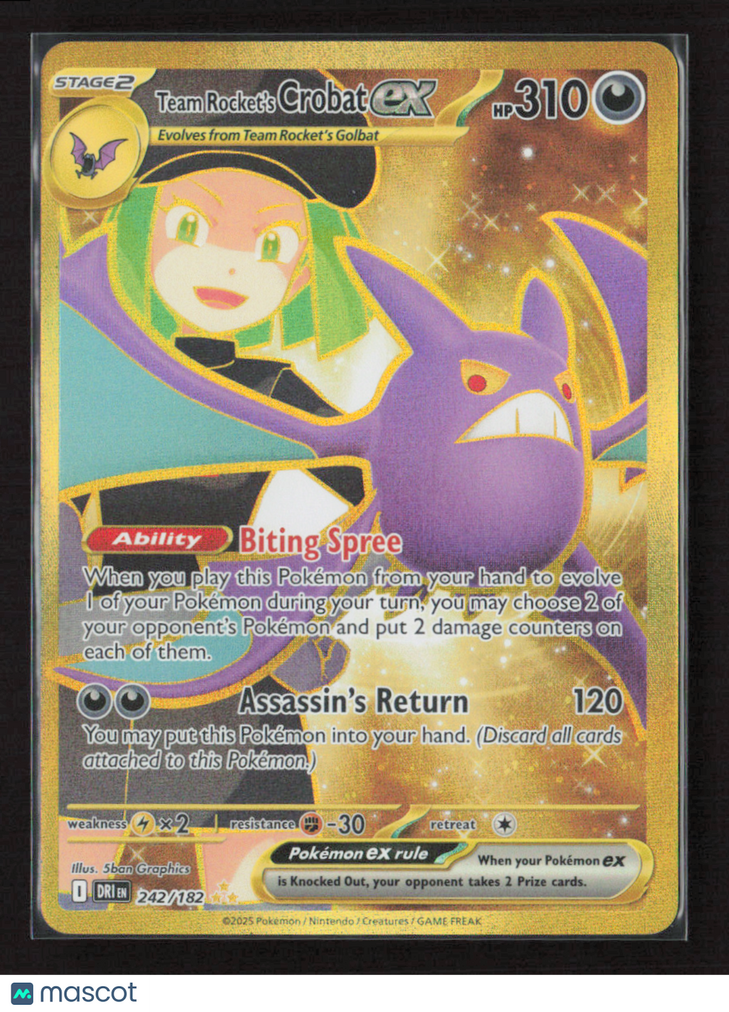 2025 Pokemon Team Rocket's Crobat ex - 242/182 #242/182 Hyper Rare