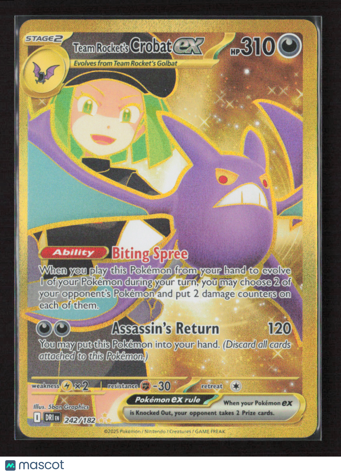 2025 Pokemon Team Rocket's Crobat ex - 242/182 #242/182 Hyper Rare