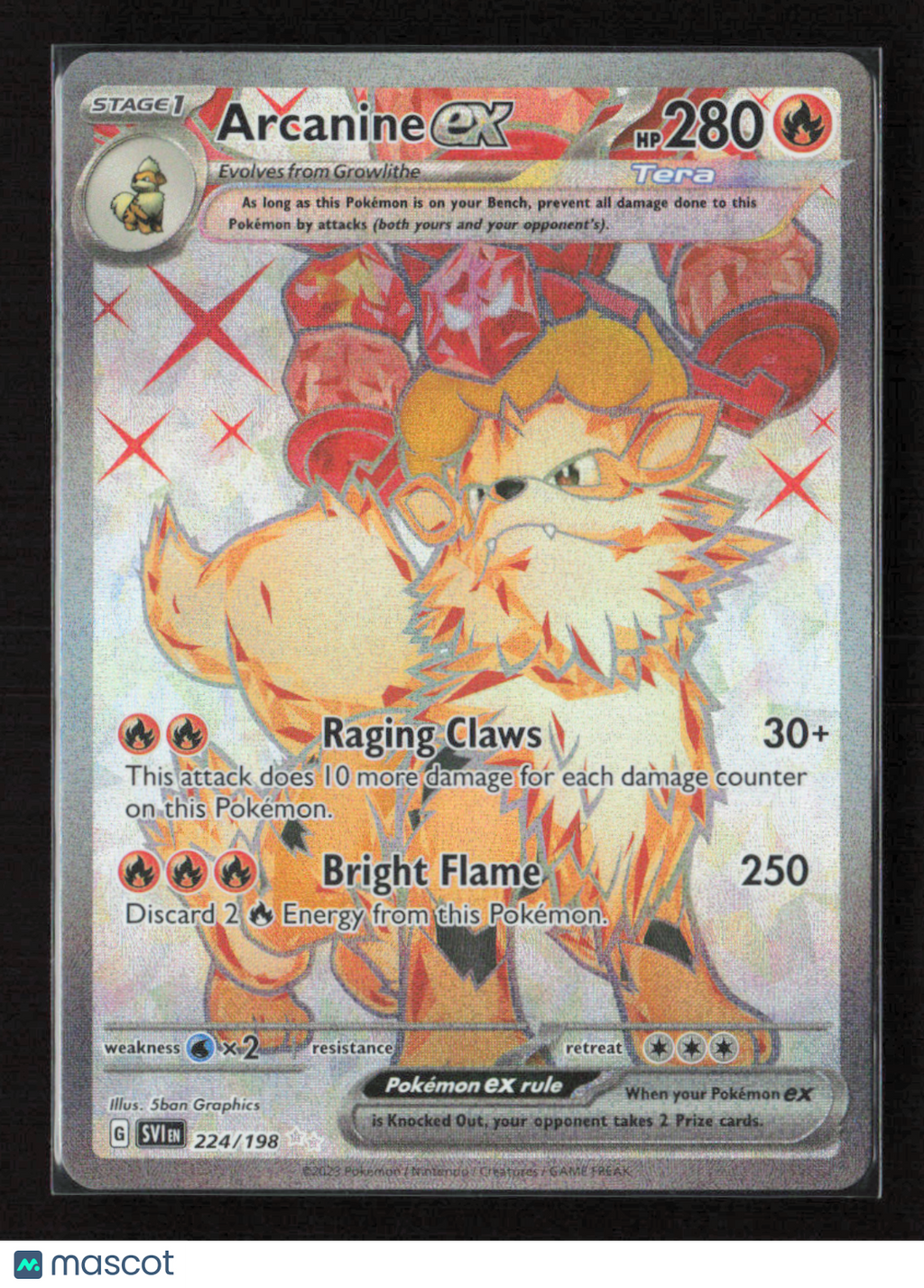 2023 Pokemon Arcanine ex - 224/198 #224/198 Ultra Rare