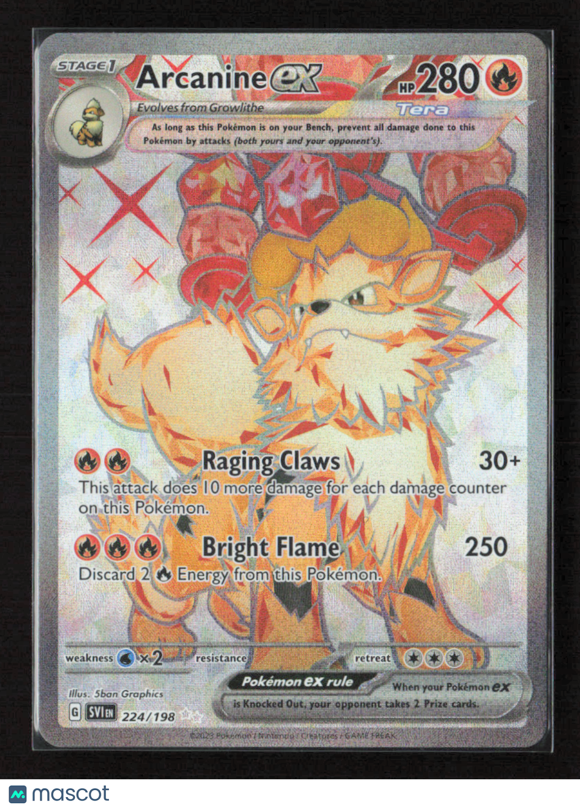 2023 Pokemon Arcanine ex - 224/198 #224/198 Ultra Rare