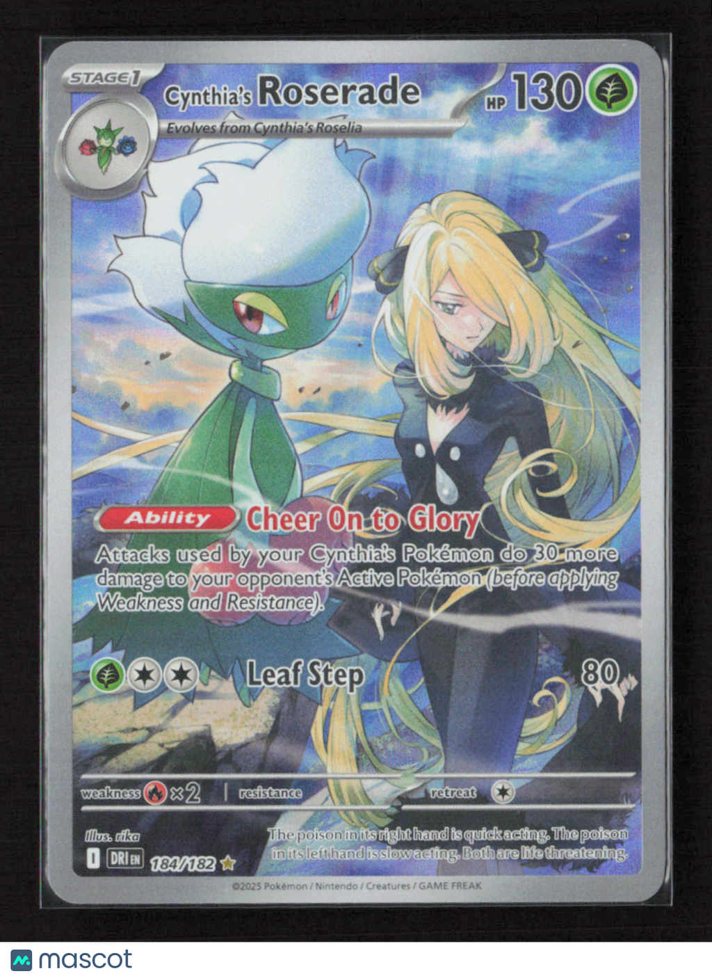 2025 Pokemon Cynthia's Roserade - 184/182 #184/182 Illustration Rare