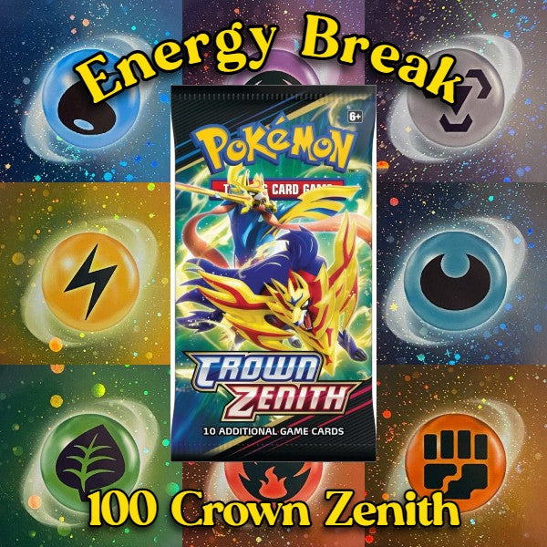 ENERGY BREAK Pokemon TCG: Crown Zenith 100 Booster Packs