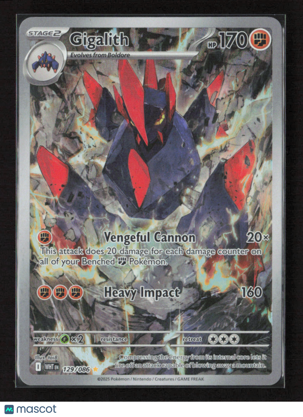 2025 Pokemon Gigalith - 129/086 #129/086 Illustration Rare