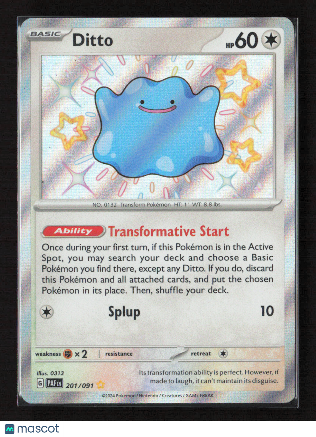 2024 Pokemon Ditto #201/091 Shiny Rare