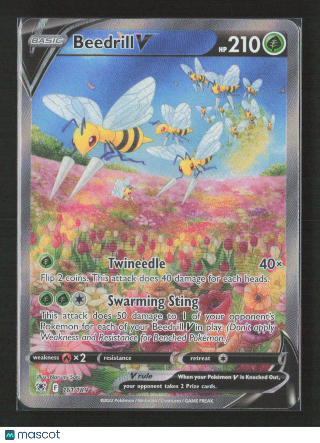 2022 Pokemon Beedrill V (Alternate Full Art) #161/189 Ultra Rare