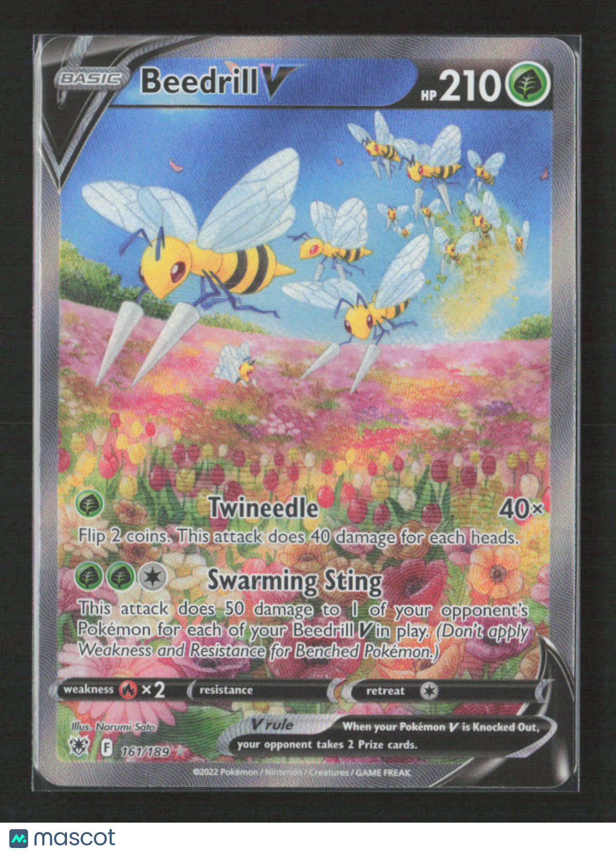 2022 Pokemon Beedrill V (Alternate Full Art) #161/189 Ultra Rare