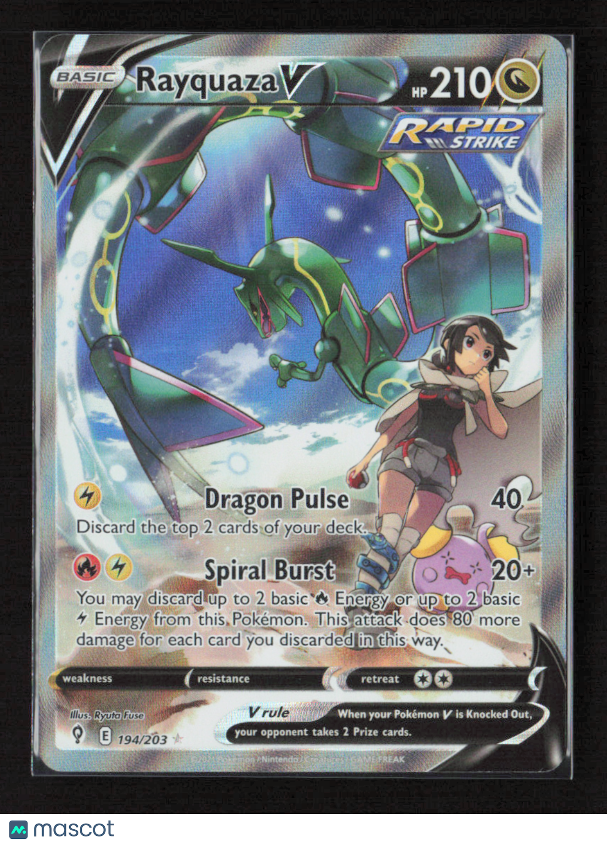 2021 Pokemon Rayquaza V (Alternate Full Art) #194/203 Ultra Rare