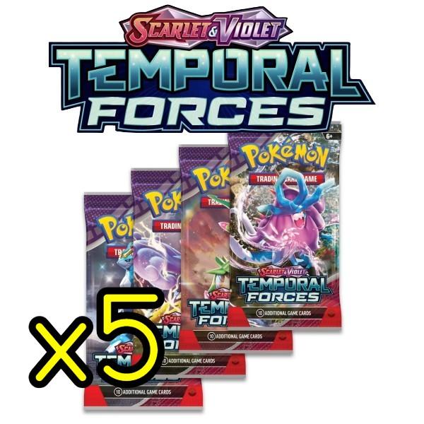 (5) Pokémon TCG: Scarlet & Violet SV05 Temporal Forces Booster Pack