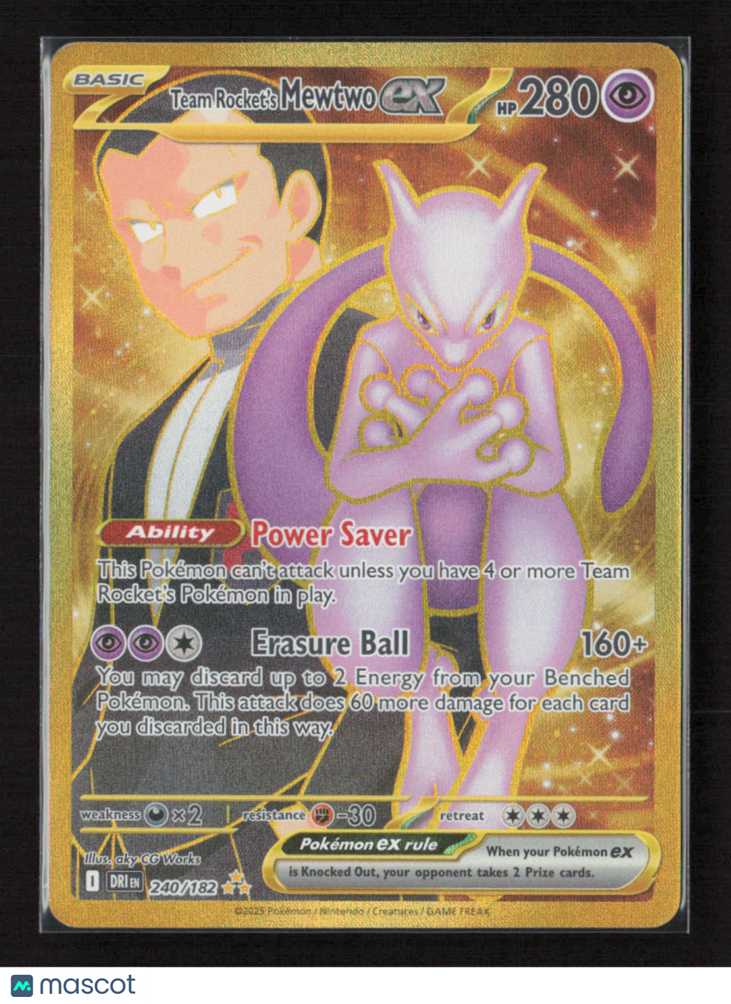 2025 Pokemon Team Rocket's Mewtwo ex - 240/182 #240/182 Hyper Rare