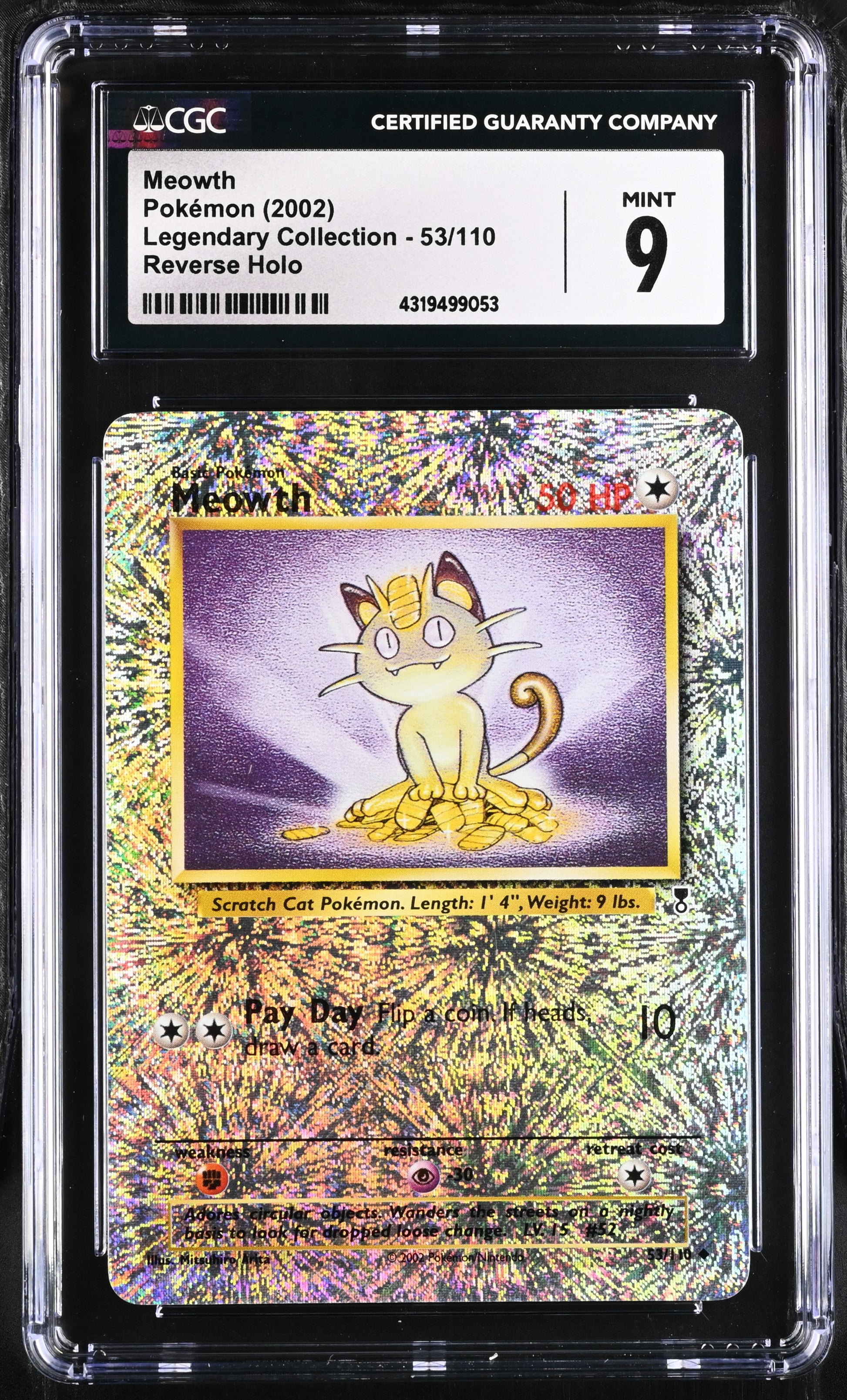 2002 Legendary Collection #53/110 Meowth CGC 9