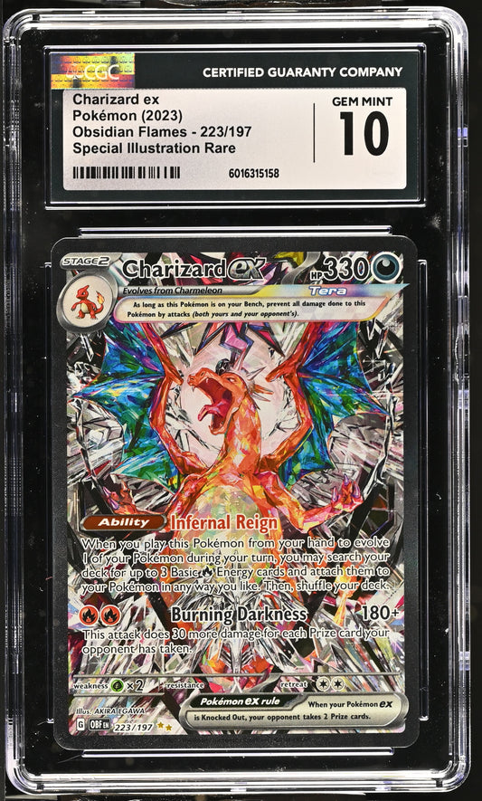 2023 Obsidian Flames #223/197 Charizard ex CGC GM10 (5158)