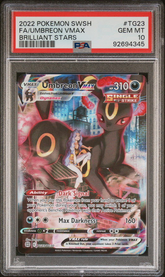 2022 Pokemon Sword & Shield Brilliant Stars #TG23 Fa/Umbreon Vmax Brilliant Stars PSA 10